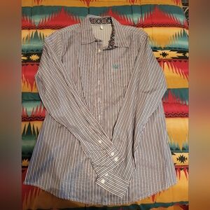 Cinch Striped ladies button down..XL